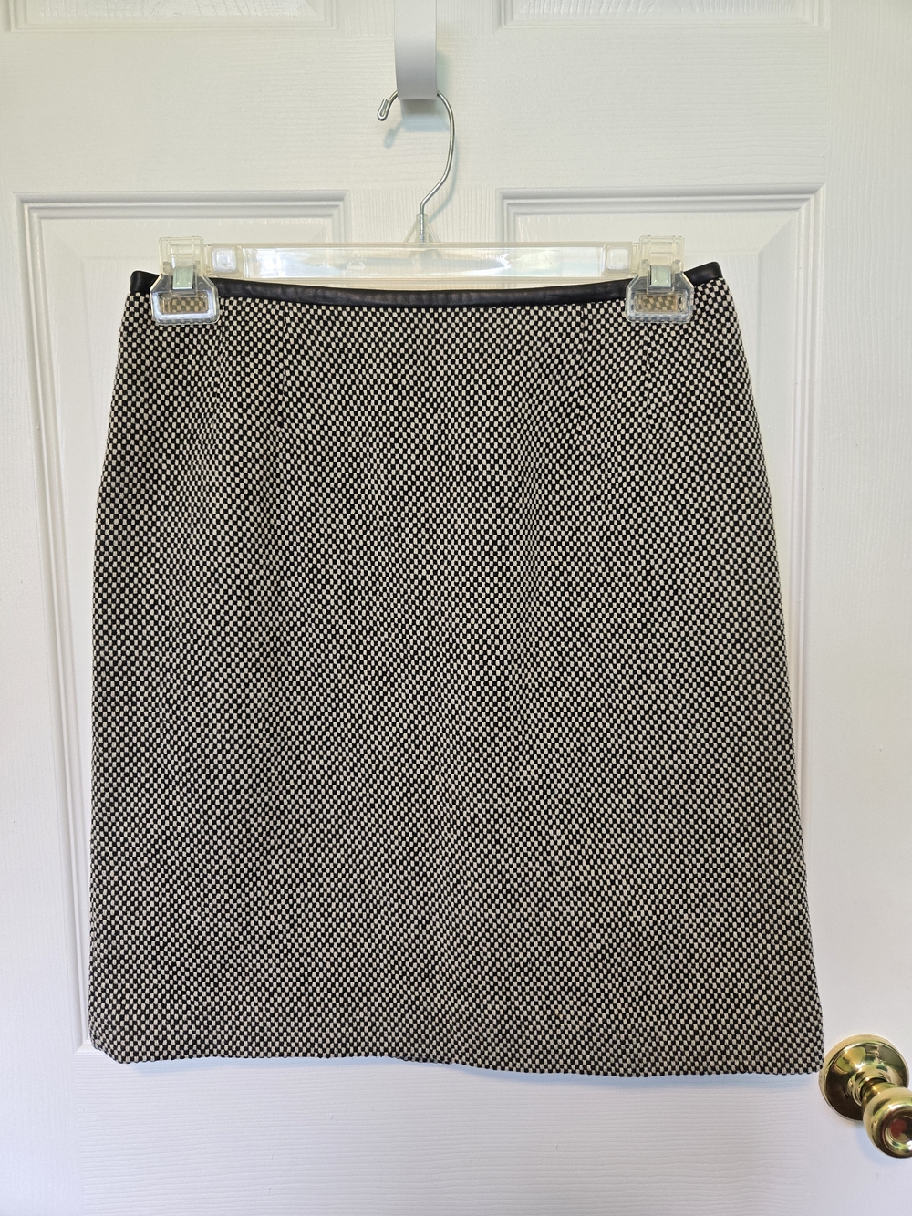 Talbots Houndstooth Lined Wool Blend Pencil Skirt *vintage sizing*
